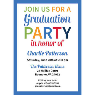 Colorful Graduation Party Invitations